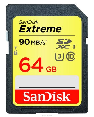 - SecureDigital 64Gb SanDisk Extreme SDXC Class 10 UHS-I U3 ( SDSDXNE-064G-GNCIN )