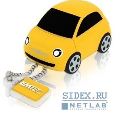   USB 2.0 EMTEC F100 8Gb Fiat 500 Yellow [EKMMD8GFI100]