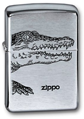  ZIPPO Alligator Brushed Chrome,   - , , 