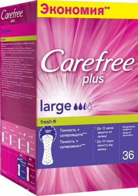    Carefree plus Large Fresh, 36 