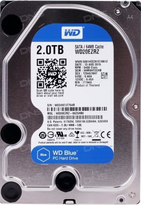   3.5" SATA3 2.0  WD Blue Desktop 5400rpm 64mb ( WD20EZRZ ) OEM