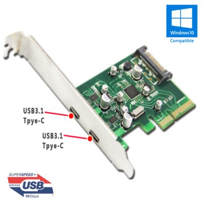  Orient AM-31U2PE-2 , PCI-E USB 3.1 2ext port - type C, ASM1142 chipset,  .