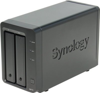 Synology (DS715) Disk Station (2x3.5/2.5" HDD/SSD SATA, RAID 0/1/JBOD, 2xGbLAN, 2xUSB3.0, eS