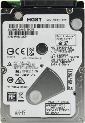   HDD 320 Gb SATA 6Gb/s Hitachi Travelstar Z5K500 (HTS545032A7E680) 2.5" 5400rpm 8Mb