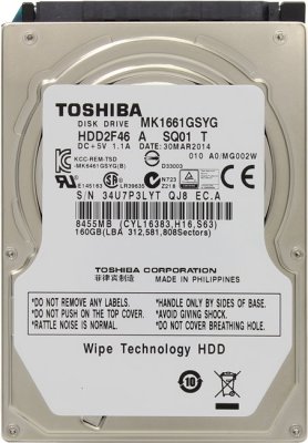  HDD 160 Gb SATA-II 300 TOSHIBA (MK1661GSYG) 2.5" 7200rpm 16Mb