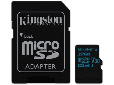   32GB - Kingston microSDHC Canvas Go 90R/45W U3 UHS-I V30 Card + SD Adapter SDCG2/32GB