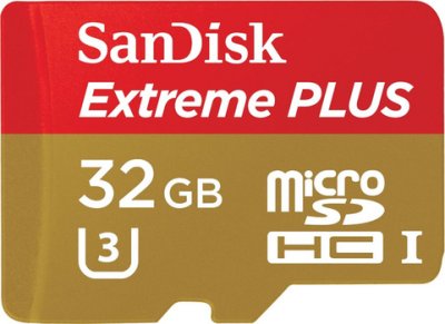   SanDisk Extreme Plus (SDSQXSG-032G-GN6MA) microSDHC Memory Card 32Gb UHS-I U3 + microSD