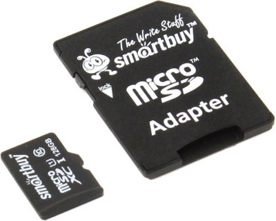   SmartBuy (SB128GBSDCL10-01) microSDHC 128Gb Class10 + microSD--)SD Adapter