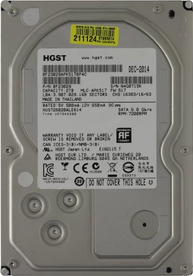  HDD 2 Tb SATA 6Gb/s Hitachi Ultrastar 7K6000 (HUS726020ALE614) 3.5" 7200rpm 128Mb