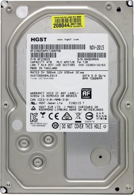  HDD 4 Tb SATA 6Gb/s Hitachi Ultrastar 7K6000 (HUS726040ALE614) 3.5" 7200rpm 128Mb