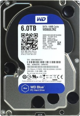   HDD 6 Tb SATA 6Gb/s Western Digital Blue (WD60EZRZ) 3.5" 64Mb