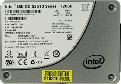   SSD 120 Gb SATA 6Gb/s Intel DC S3510 Series (SSDSC2BB120G601) 2.5" MLC