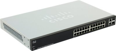 Cisco (SG220-26P-K9-EU)  (24UTP 10/100/1000Mbps PoE + 2Combo 1000BASE-T/SFP)