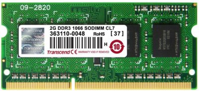   SO-DIMM DDR-III Transcend 2Gb 1066Mhz PC-8500 (TS256MSK64V1N)