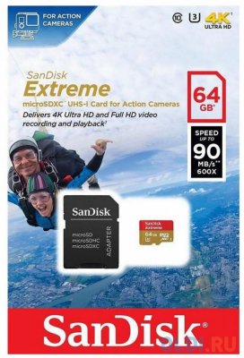   TransFlash 64  MicroSDXC class 10 UHS-I SanDisk Extreme 90MB/s, SDSQXNE-064G-GN6MA