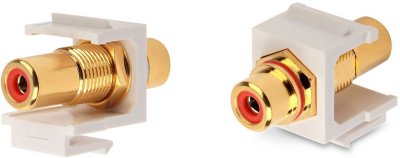 Hyperline KJ1-RCA/RD-HG-WH  Keystone Jack  . . RCA (), Hex. type, gold plated