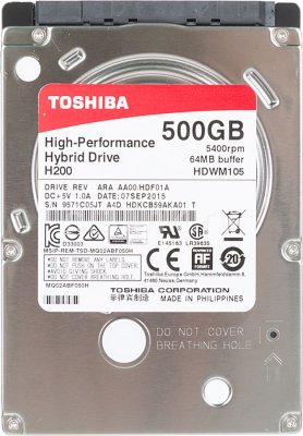   Toshiba SATA-III 500Gb HDWM105UZSVA H200 SSHD (5400rpm) 64Mb 2.5"