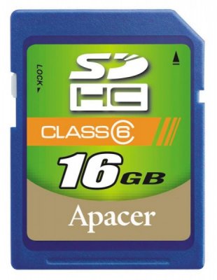 16Gb   SecureDigital (SDHC) Apacer Class 6 (AP16GSDHC6-R)