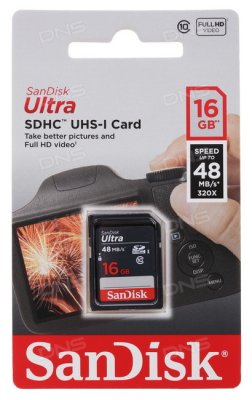   Sandisk Ultra SDHC Class 10 UHS-I 48MB/s 16GB / SDSDUNB-016G-GN3IN