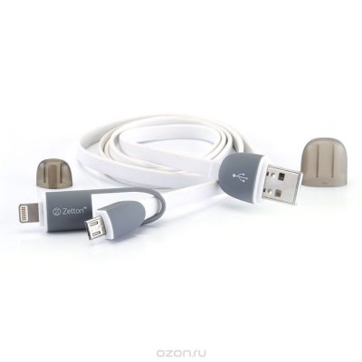 Zetton ZTLSUSB2IN1 USB    Apple 8 pin/Micro-USB, White