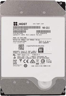   3.5" 10 Tb 7200rpm 256Mb cache HGST Ultrastar He10 HUH721010ALN604 0F27504 SATA III 6 G