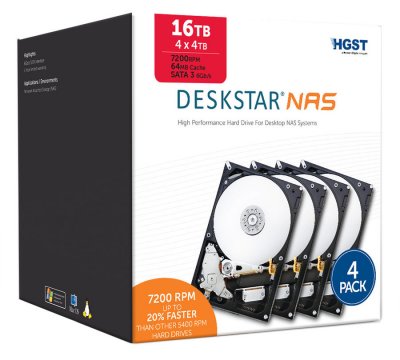   HGST SATA-III 4Tb H3IKNAS40003272SE4PK NAS Kit 4 (7200rpm) 64Mb 3.5"