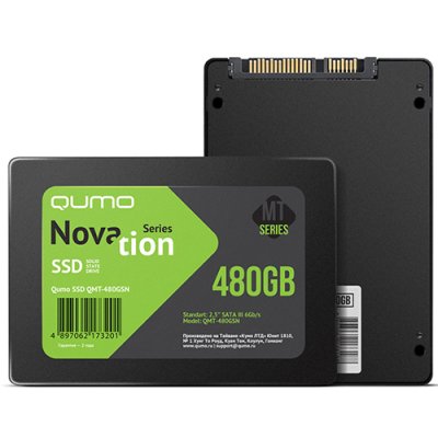  2.5" 480Gb QUMO Novation MT QMT-480GSN, 7 mm, TLC, R/W 528/473, Retail