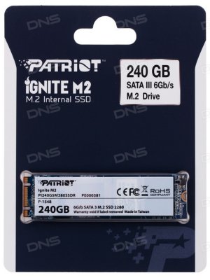  SSD- 240Gb Patriot Ignite M.2 2280 PI240GSM280SSDR M.2 SATA3