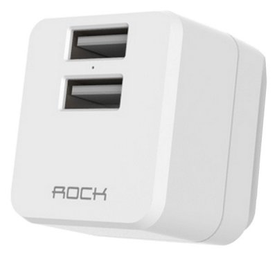   ROCK Mini Tank Travel Charger 2.4A 2xUSB RWC0204 White