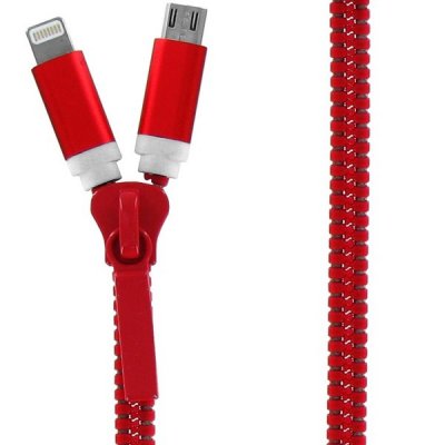   Krutoff USB - MicroUSB + Lightning  iPhone 5/6 Red 14186