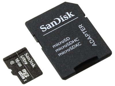   16Gb - SanDisk Ultra - Micro Secure Digital HC Class 10 30MB/s SDSDQL-016G-R35A  