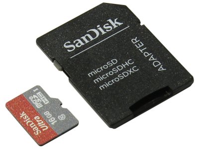   16Gb - SanDisk Ultra - Micro Secure Digital HC Class 10 80MB/s UHS-I SDSQUNC-016G-GN6IA