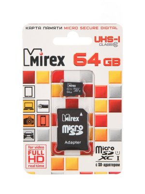   64Gb - Mirex - Micro Secure Digital HC Class 10 UHS-I 13613-AD10SD64   