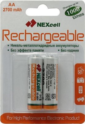  2700 mAh Nexcell AA-2700-2 AA 2 