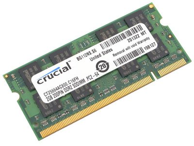     SO-DDR2 2Gb PC6400 800MHz Crucial CT25664AC800