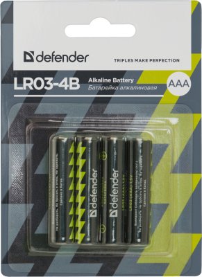  AAA - Defender Alkaline LR03-4B (4 ) 56002