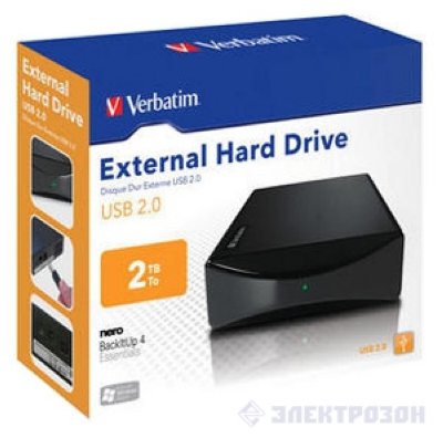 2Tb   3.5" Verbatim (47514) External Hard Drive, USB 2.0