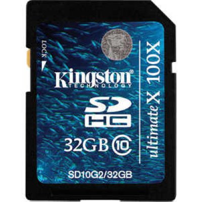   Kingston SD 32GB SDHC Class 10, G2 Ultimate 100X (SD10G2/32GB)