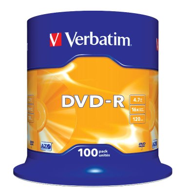 - Verbatim DVD-R 4.7  16x 100 . Pack Spindle (43549)