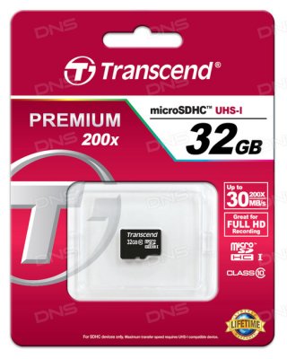   32Gb microSDHC Transcend (TS32GUSDC10), Class 10, UHS-I,  , RTL