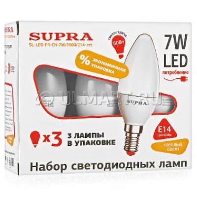   3  Supra PROMO SL-LED-PR-P45-7W/3000/E14-set