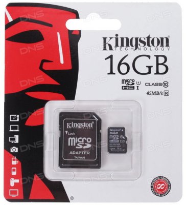   Kingston Ultimate microSDHC 16Gb Class 10 UHS-I (90/45 Mb/s)