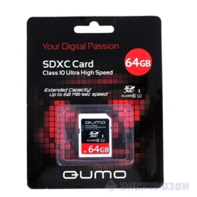   SDXC 64GB QUMO Class 10 UHS-1 [QM64GSDXC10]