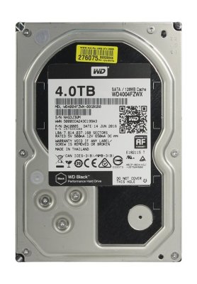  Western Digital HDD 4 Tb 6Gb/s Black WD4004FZWX 3.5" 7200rpm 128Mb