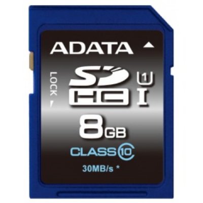   SD 8Gb A-DATA (ASDH8GUICL10-R) SDHC Class 10