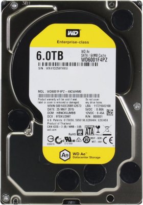   3.5" 6Tb 57600rpm Western Digital SATAIII WD6001F4PZ