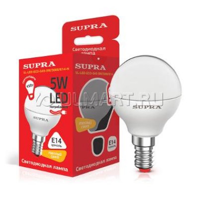   10  Supra  SL-LED-ECO-G45-5W/3000/E14-N