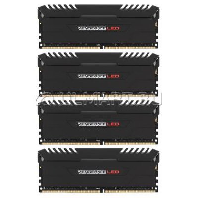   DIMM DDR4, 64  (4x16 ), Corsair Vengeance LED Red, CMU64GX4M4C3000C15R