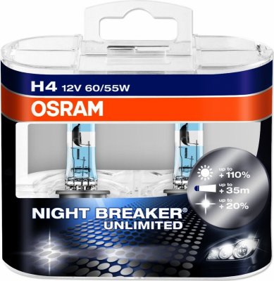   OSRAM H4 Night Breaker Unlimited 12V 60/55W, 2 ., 64193NBU-HCB