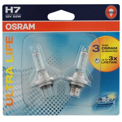   OSRAM  7 12V 55W Ultra Life  , 2 .